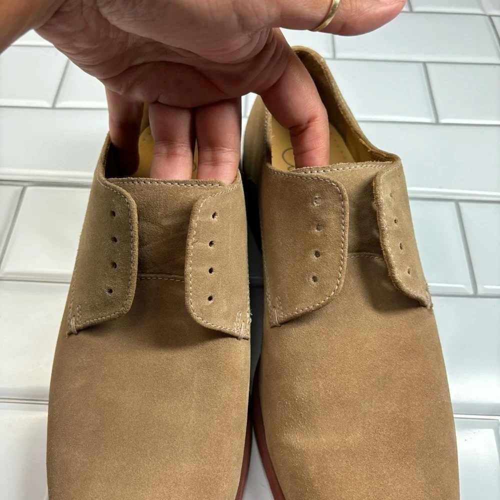 Cole Haan Beige Tan Suede Oxford Dress Shoes Men's Size 8.5M‎